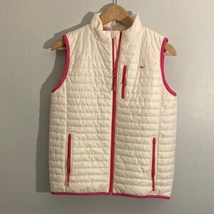Vineyard Vines Pink and White Quilted Vest